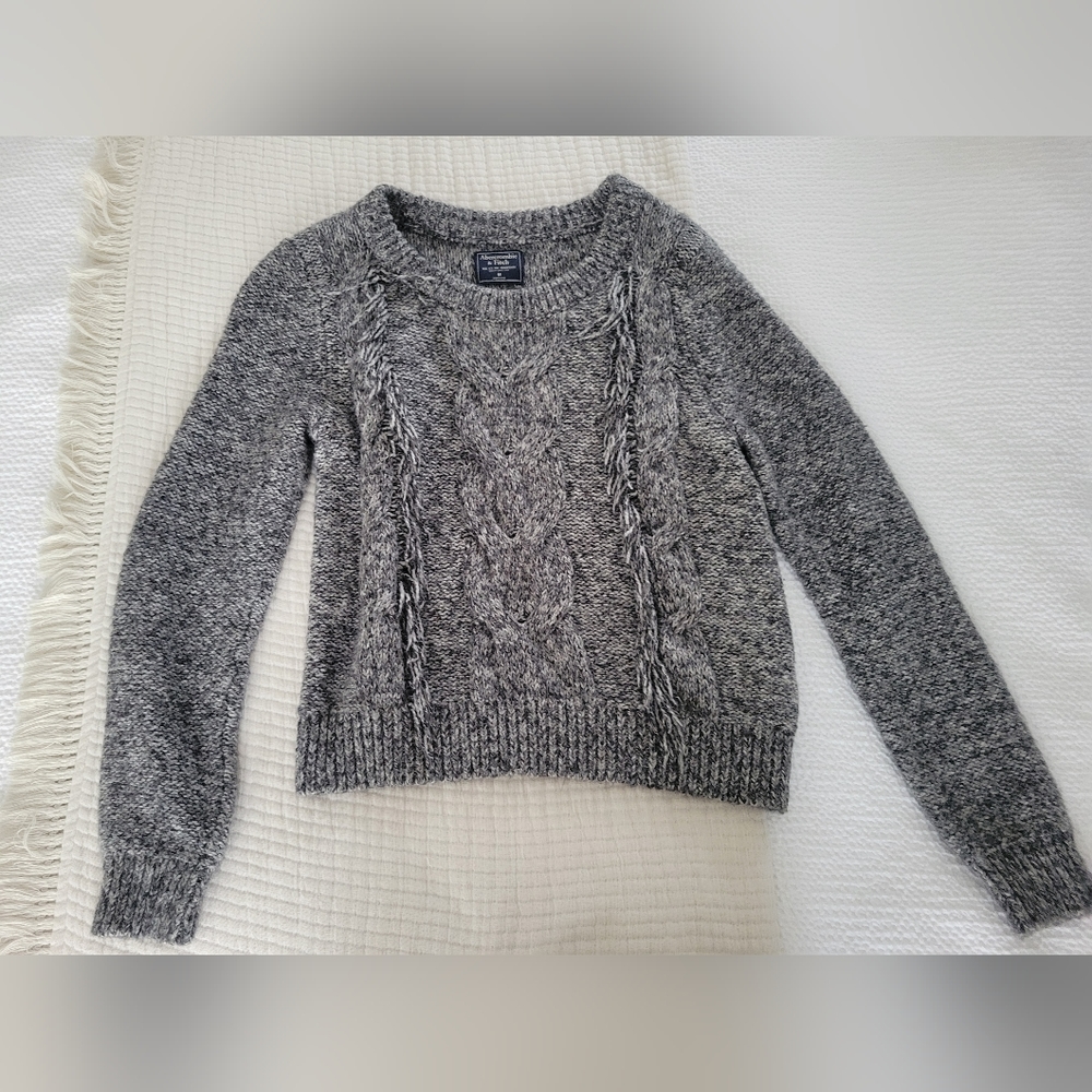 Abercrombie Cable Knit Fringe Sweater